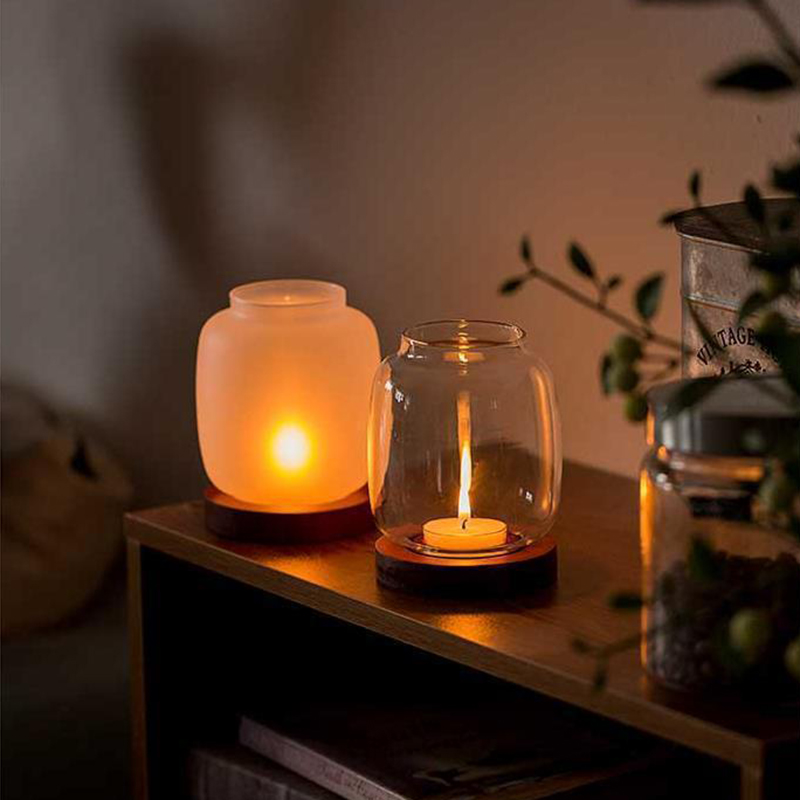 Candle Zero - Bougeoir Vintage en bois avec couvercle