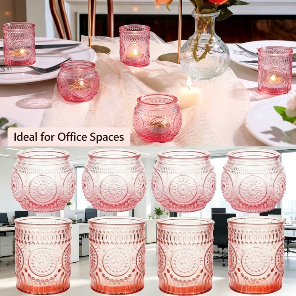 Candle Zero - Porte-bougies cylindriques vintage en verre gaufré