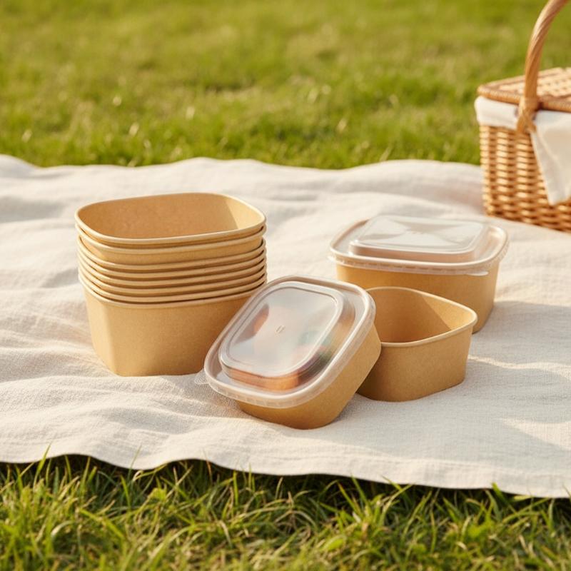 Boîtes à lunch carrées jetable - Kraft Paper Box avis et prix